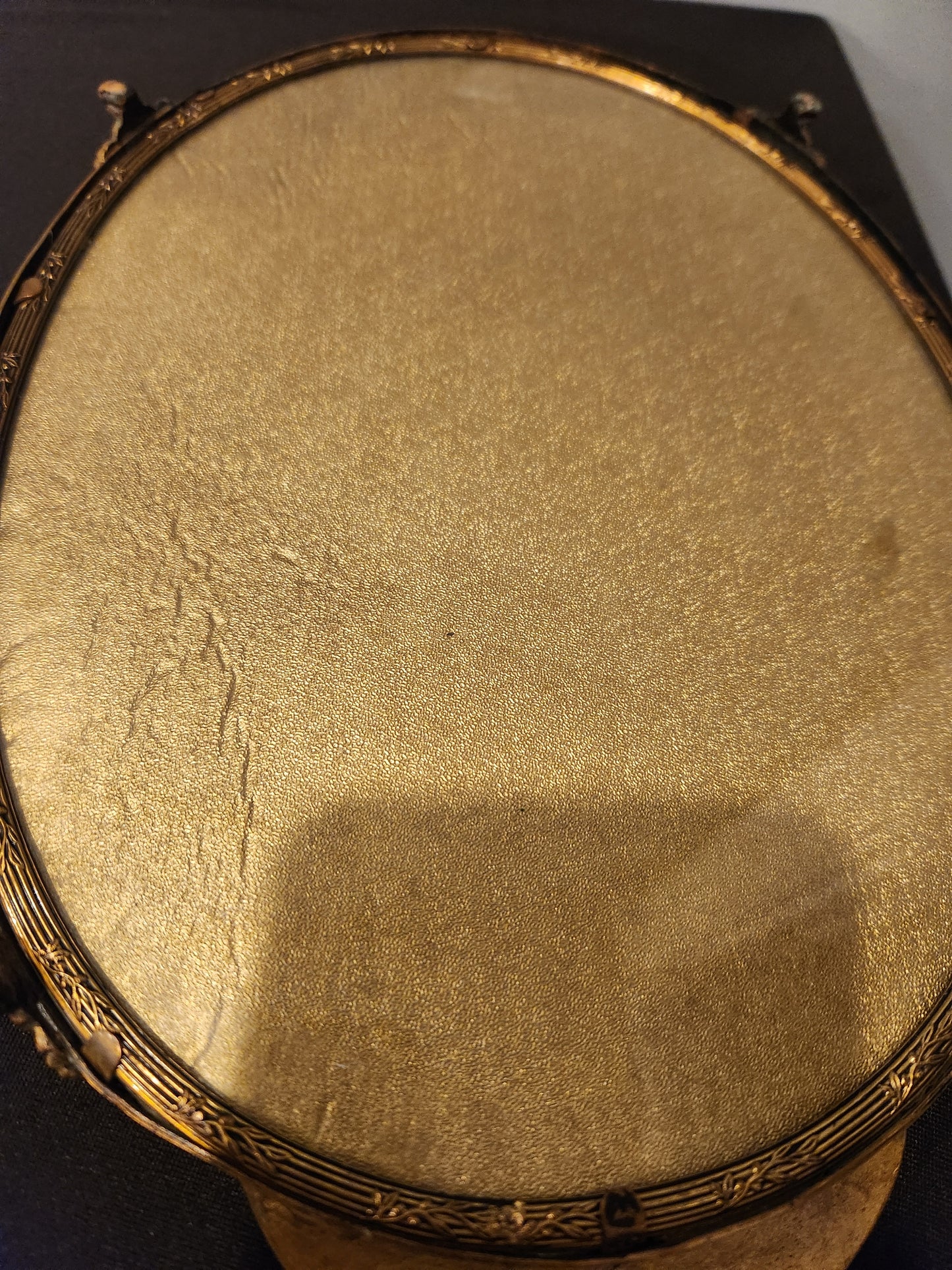 Antique brass vanity set.
