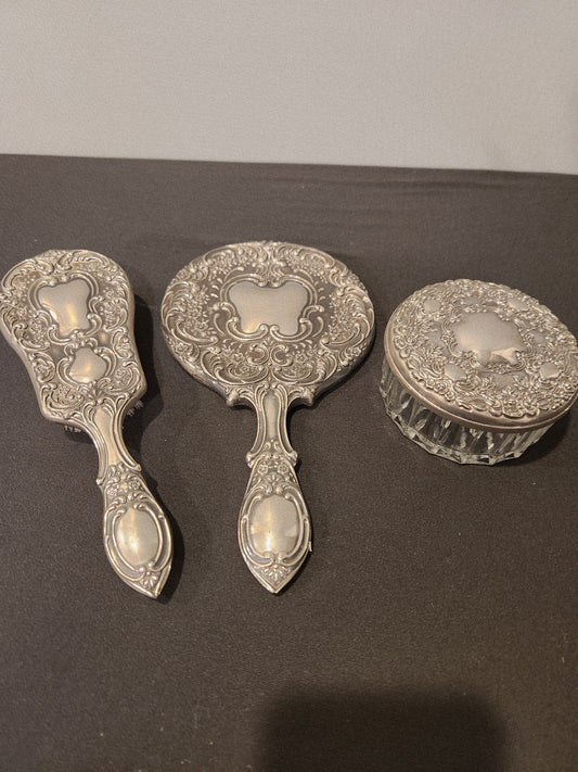 Sterling Silver Vanity Set